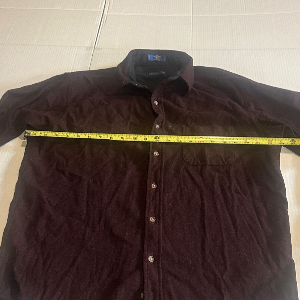 Pendleton Dark maroon black fitted Button-Up Shir… - image 2